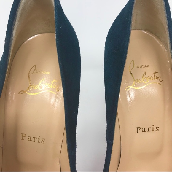 Christian Louboutin Drapesse Suede Platform Heels - Picture 4 of 8